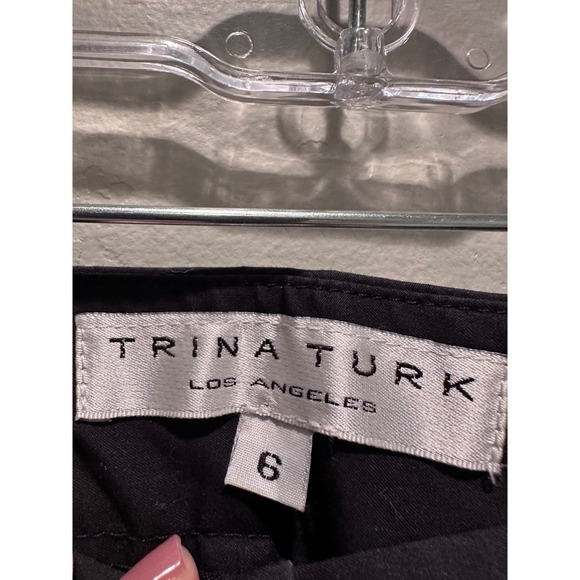 Trina Turk Women's Black Wide Leg Cropped Pants Trousers Size 6 - Picture 3 of 6